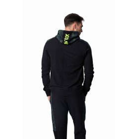 Мъжки спортен екип от бамбук в черен цвят и зелен акцент