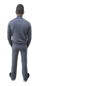 Мъжко яке с яка в цвят сив меланж