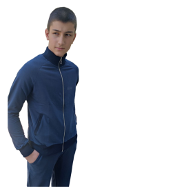 Мъжко яке с яка в тъмносин цвят