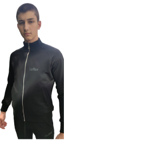 Мъжко яке с яка в черно