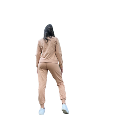 Дамско яке с яка в цвят карамел